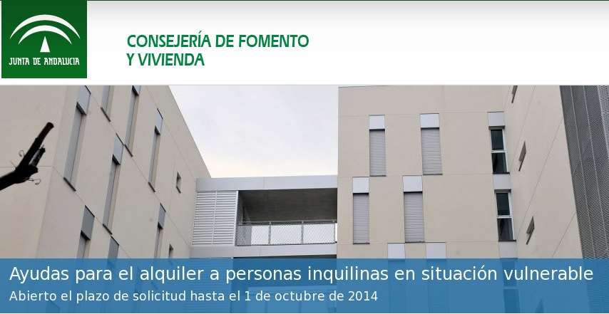 Junta de Andalucía ayudará a las familias vulnerables al pago del alquiler del parque de viviendas públicas. 